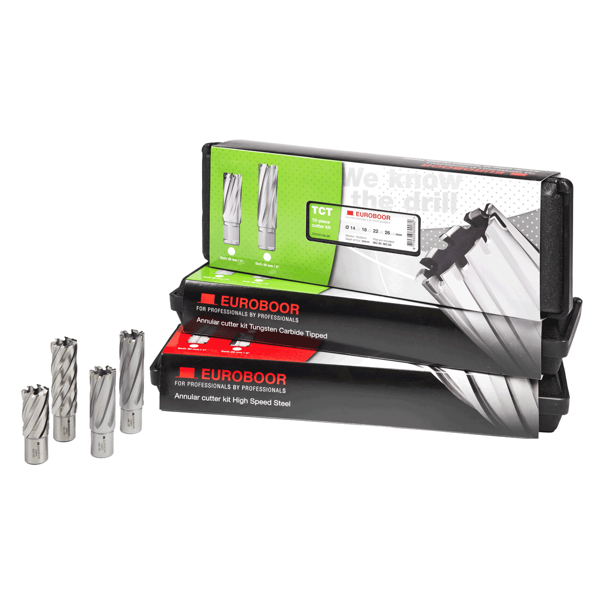 Kernboren set, HSS, DoC 30 mm, Dmin 14 mm, Dmax 22 mm. - Weldingshop