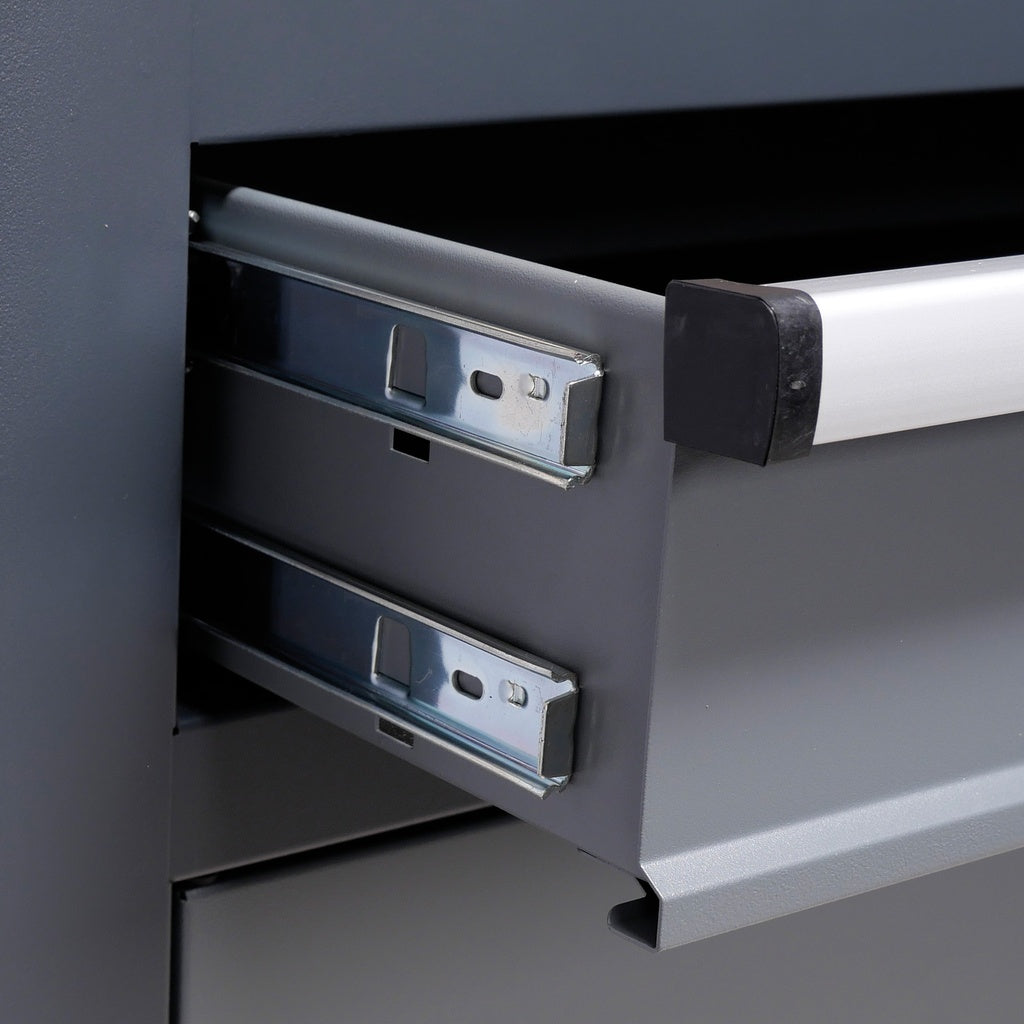 Gereedschapswagen met achterwand massief houten werkblad - Weldingshop