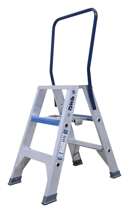 Aluminium dubbele trap 3 treden - Weldingshop