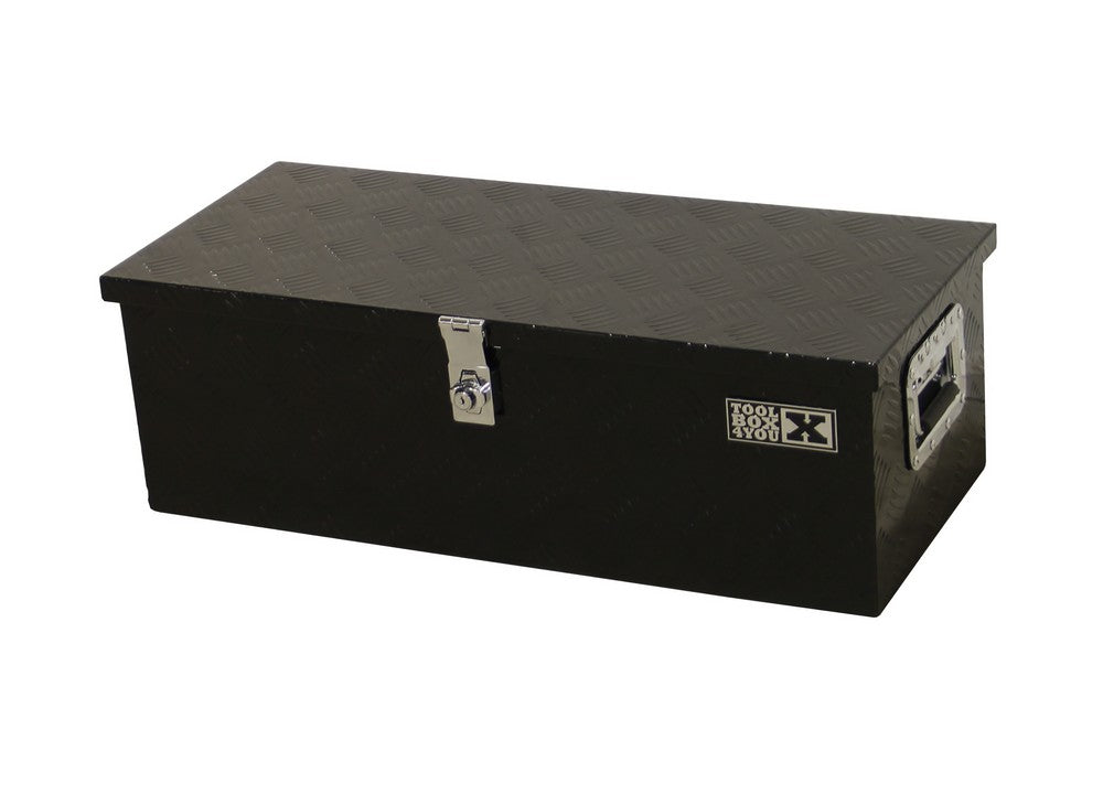 Opbergkist traanplaat medium zwart gecoat - Weldingshop