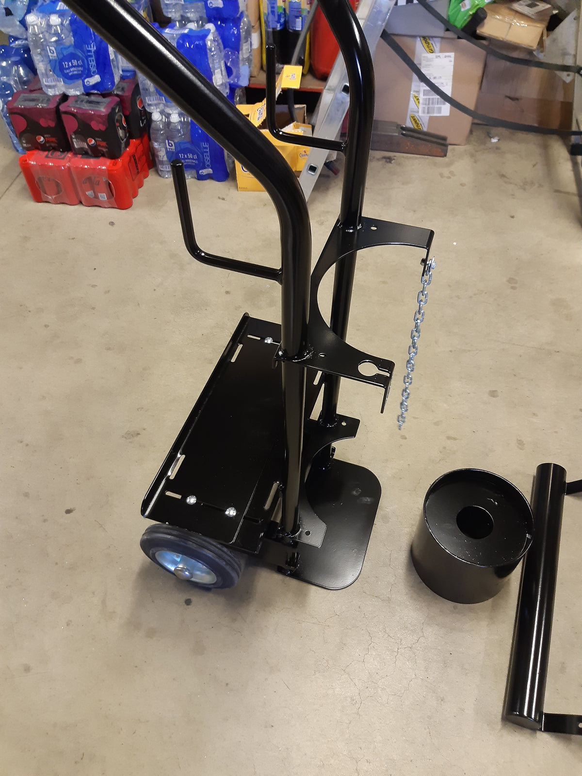 Flesverhoger voor 11 of 13 liter ALbee flessen Machine trolley / laskar / laswagen. - Weldingshop