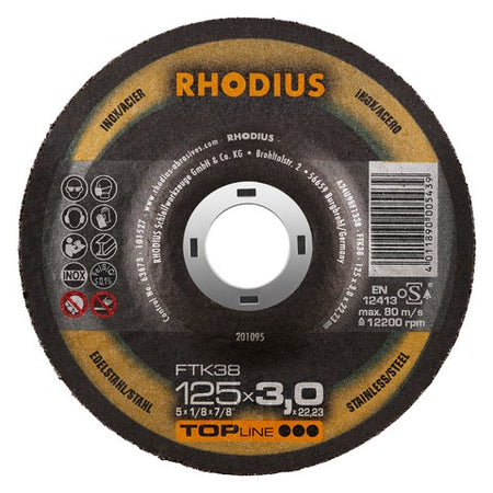 Rhodius FTK38 Doorslijpschijf conventioneel - Weldingshop
