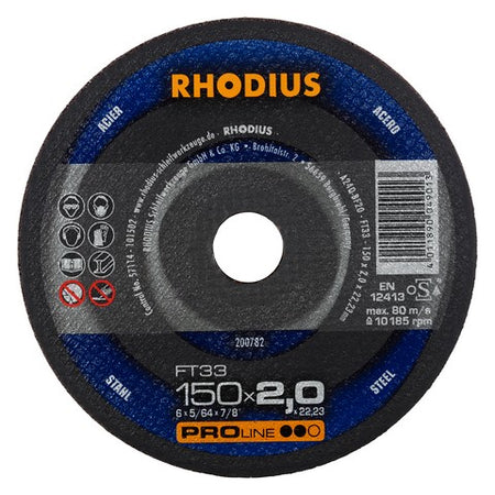 Rhodius FT33 Doorslijpschijf conventioneel - Weldingshop