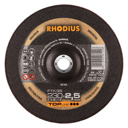 Rhodius FTK38 Doorslijpschijf conventioneel - Weldingshop
