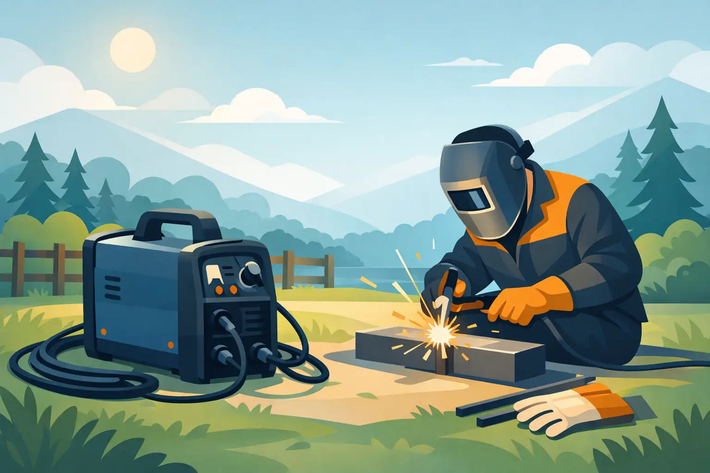 Elektrode lasapparaat voor buiten kiezen