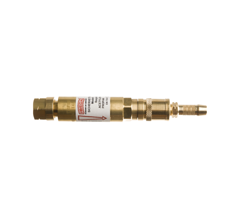 Vlamdover met smeltpatroon en snelkoppeling gas 3/8"l aan reduceer
