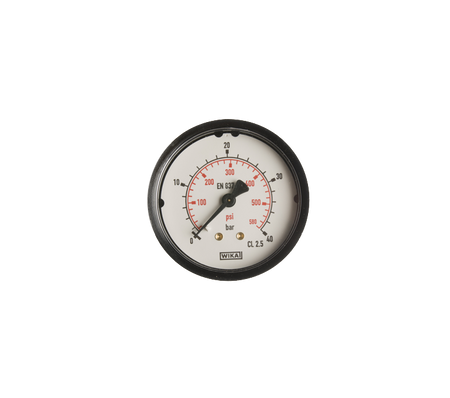manometer blank 0-40 bar 63 mm achteraansluiting 1/4"