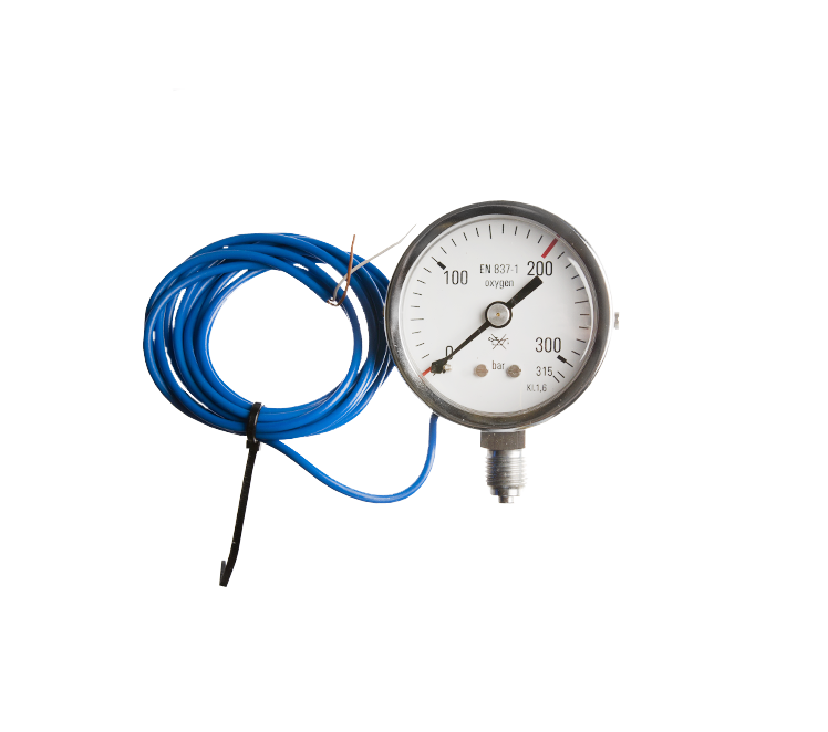 Contactmanometer 0-315 bar 63mm 1/4" onder schakeldruk 10 bar NC