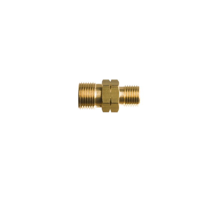 Verloopnippel 1/4"l uitw. x 3/8"l uitw.