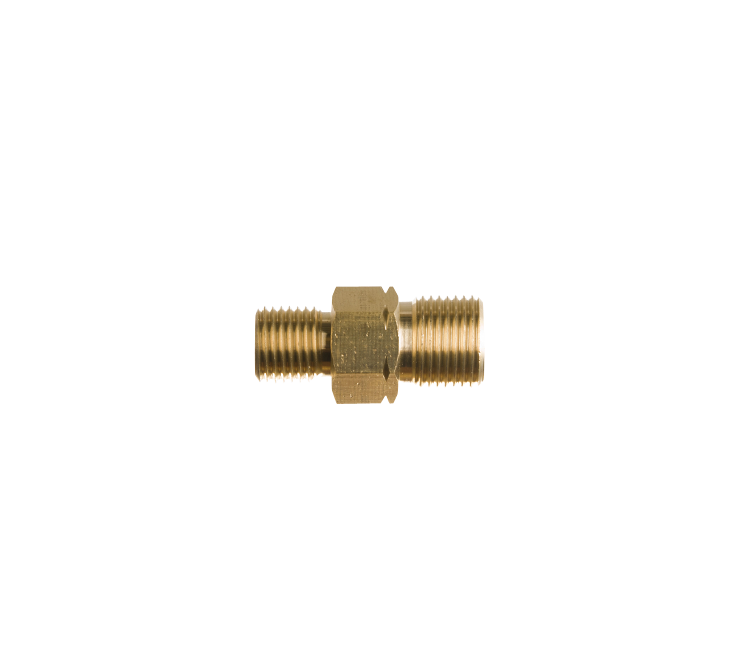 Verloopnippel 1/4"r uitw. x 3/8"l uitw.