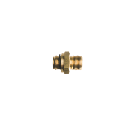 Verloopnippel 3/8"r uitw. + ED ring voor kogelkraan x 3/8"r