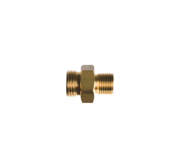 Verloopnippel 1/2" vlak uitw. x 3/8 r uitw.