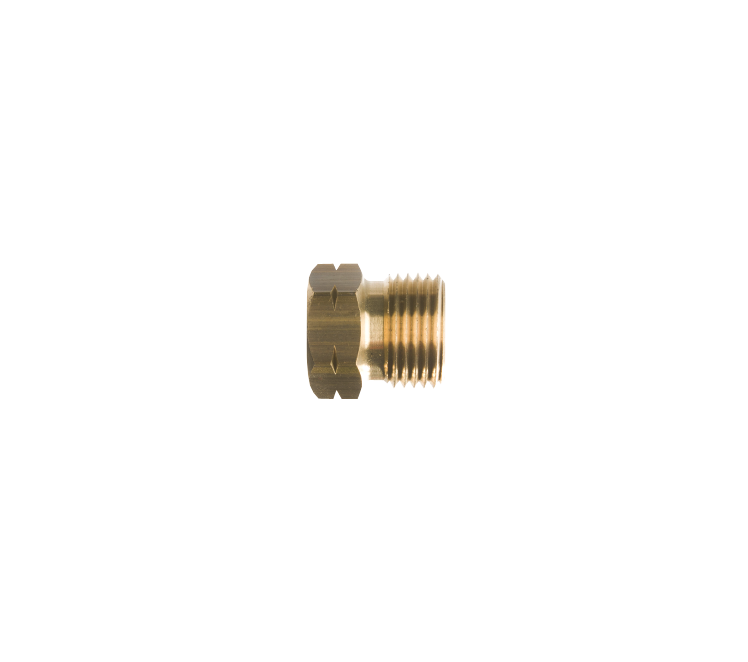 Verloopnippel 3/8"l inw.  x 21.8 l uitw.