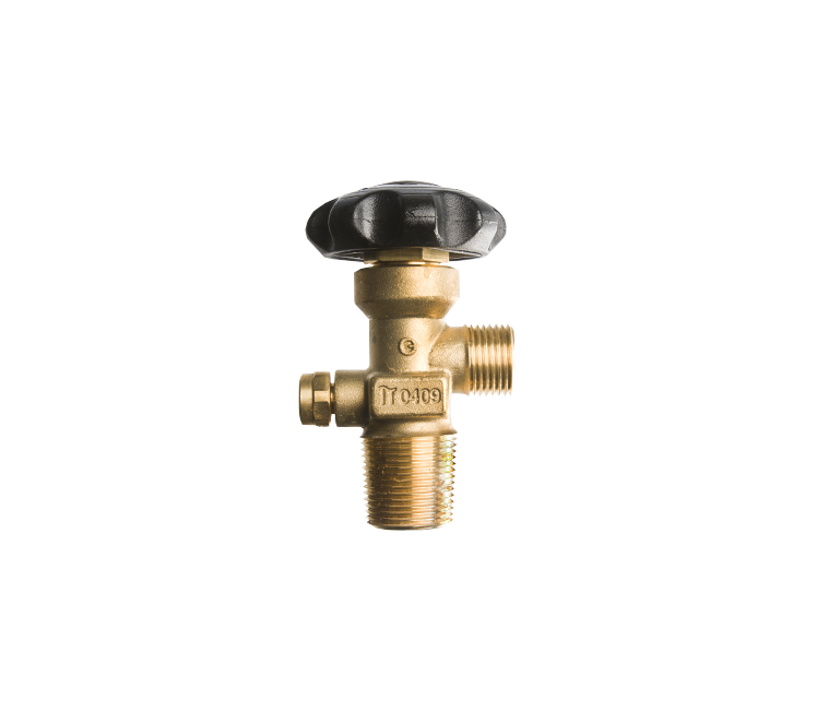 Spindelafsluiter CO2 21.8 r K44 x grootconus, aluminium minium handwiel + breekplaat