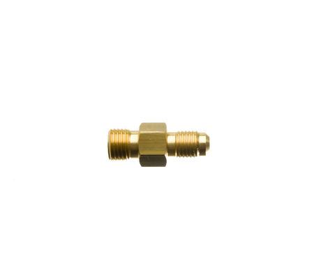Verloopnippel freon 1/4"r uitw. naar 7/16" UNF uitw. flair