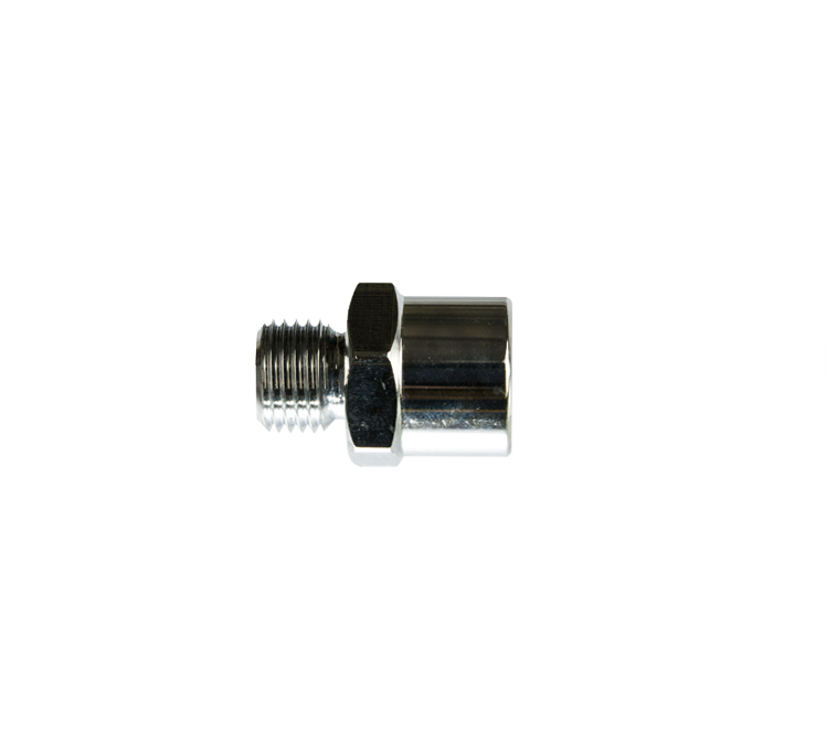 Verloopnippel 1/4"r uitw. vlak naar 1/4"r inw. voor manometer