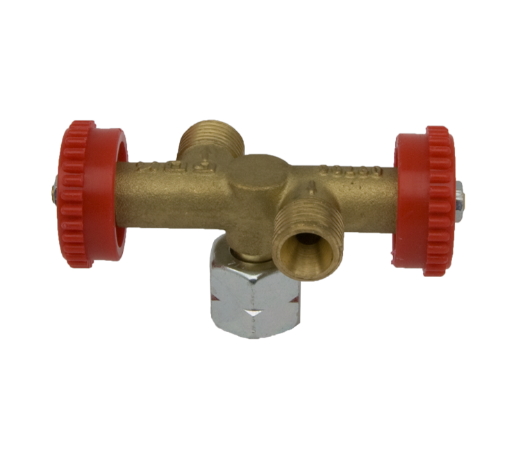Dubbele kraan 2 x 1/4" l