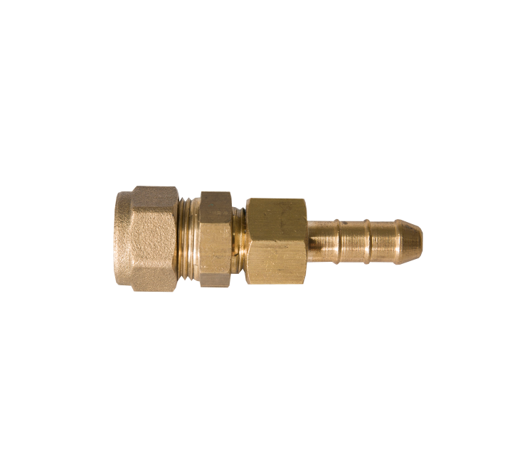 Knelkoppeling 12mm x slangtule 8mm, staal verzinkt