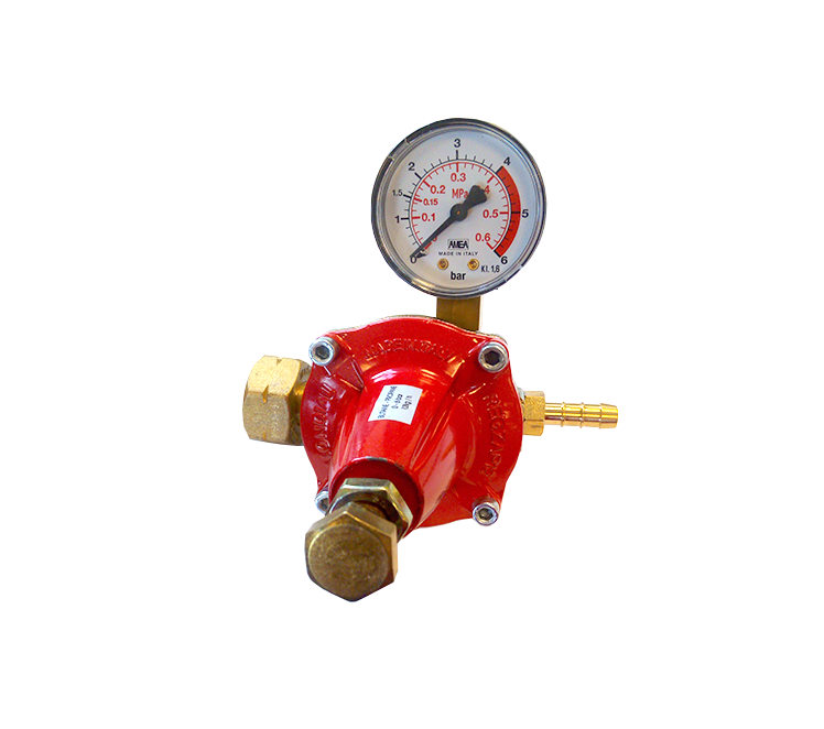 Drukregelaar instelbaar 0-4 bar en manometer- KOMBI/DIN
