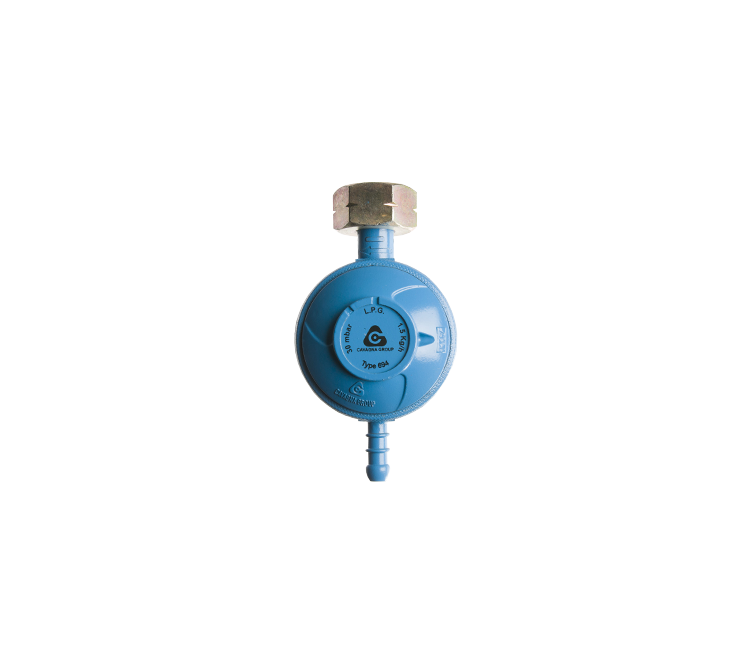 Lagedrukregelaar 30 gram met ingang 21,8 l inw. x uitgang 1/4"l uitw.