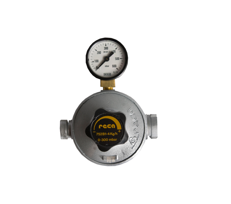 Drukregelaar instelbaar 0-300 mbar met manometer