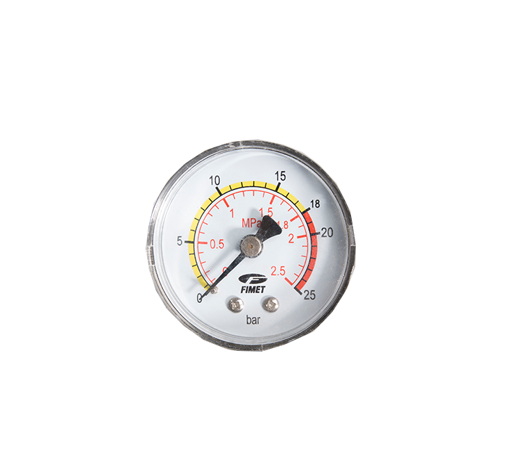 Manometer horizontaal 50mm 0-25 bar 1/4R uitw