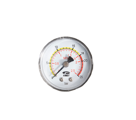 Manometer horizontaal 50mm 0-25 bar 1/4R uitw
