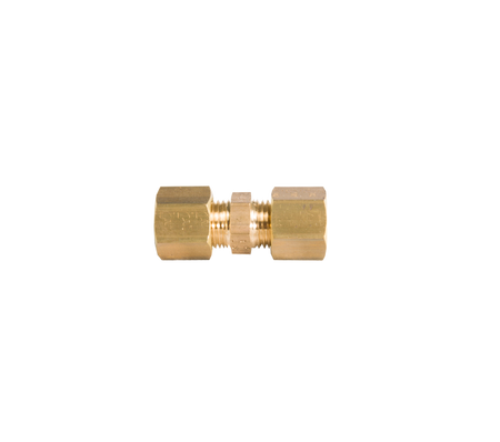 Rechte knelkoppeling messing 2 x 6mm