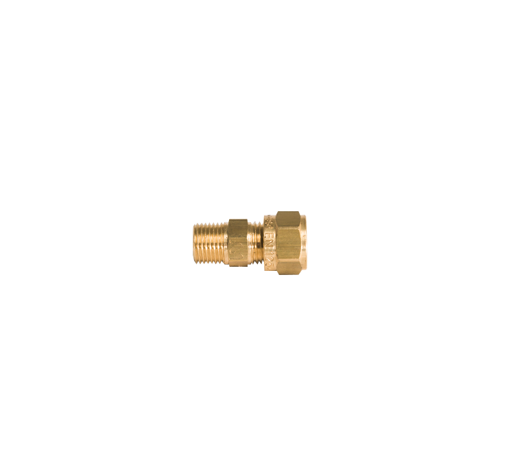 Koppeling messing 6mm knel x 1/8" r uitw.