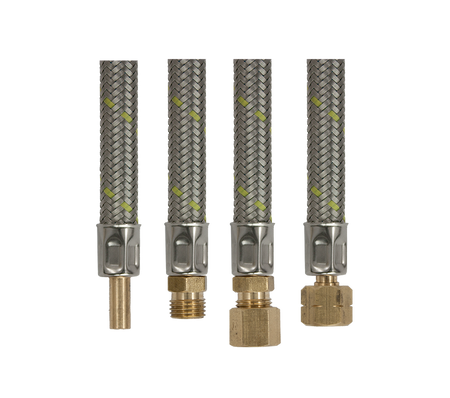 RVS flex verlengslang 60cm- 2 x 8mm knel