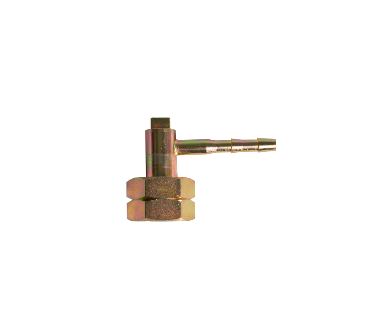 Haakse koppeling KOMBI/DIN wartel x slangtule  8mm staal verzinkt