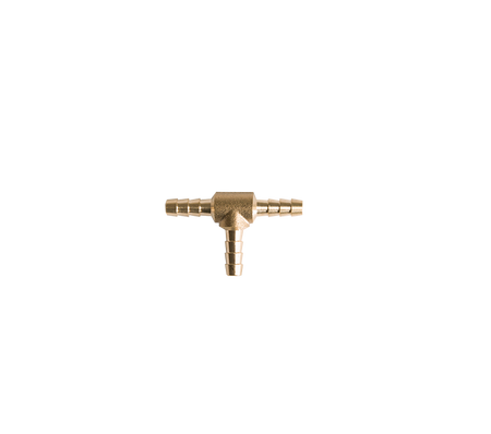 T-stuk messing 3 x 6mm (1/4")