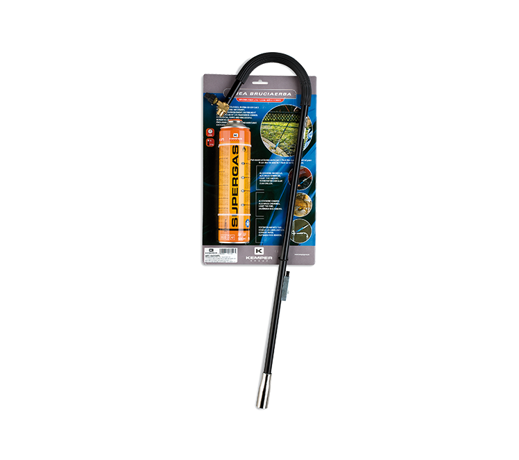 Ergonomische onkruidbrander met Piëzo en gaspatroon, aansluiting in 7/16" ventiel