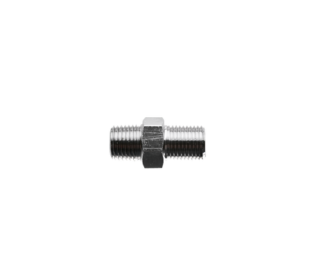 Verloopnippel verchroomd 1/4" NPTm x 1/4"r BSP
