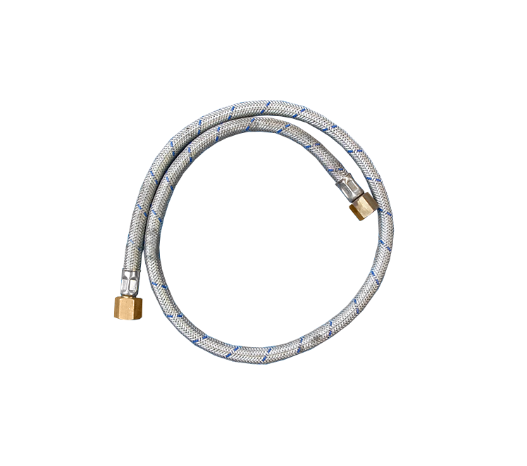 Gep. LD slang 1 meter 15 bar 1/4"r x 1/4"r staal omvlochten