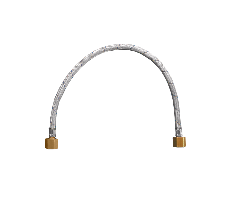 Gep. LD slang 1 meter 15 bar 3/8"r x 3/8"r staal omvlochten