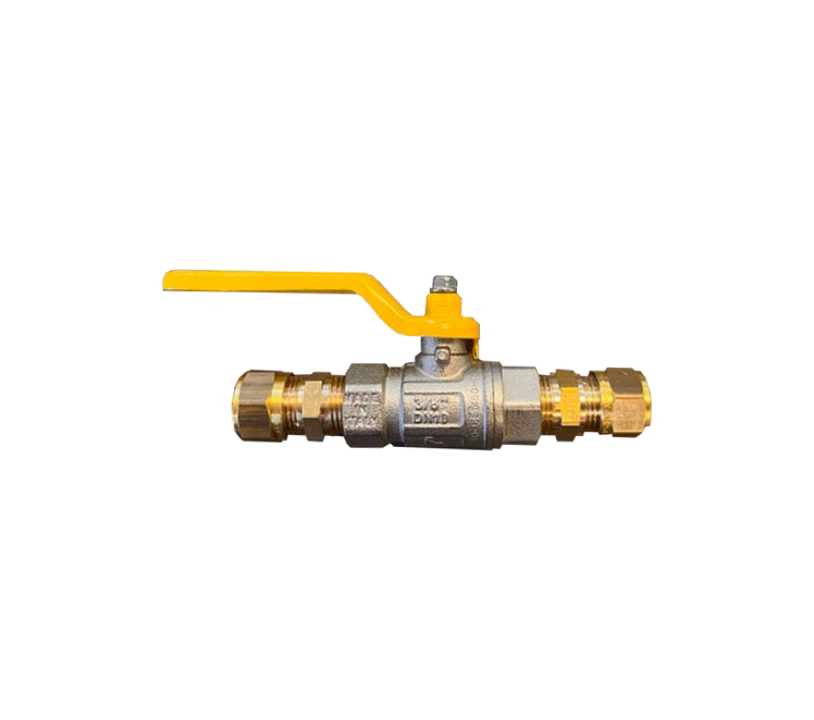 Kogelkraan 2 x 12mm knelkoppeling- gas