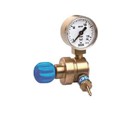 Kraan/regelaar met manometer zuurstof 7/16"
