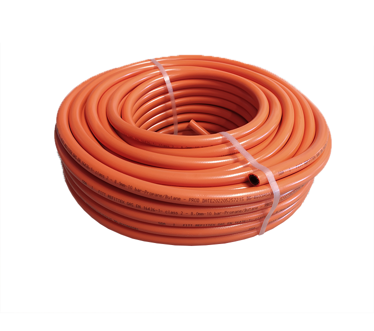 Rol 25 meter thermoplast gasslang met inlage 8 x 15mm