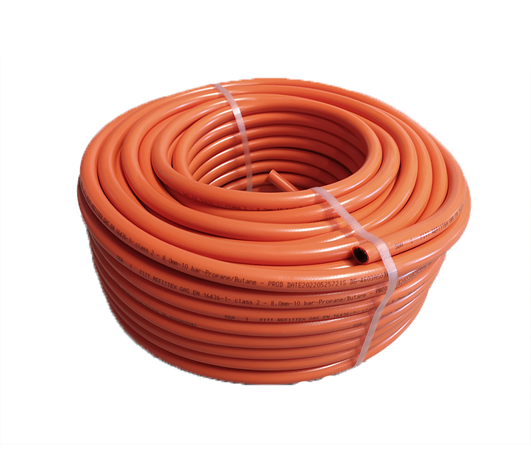Rol 50 meter thermoplast gasslang met inlage 8 x 15mm