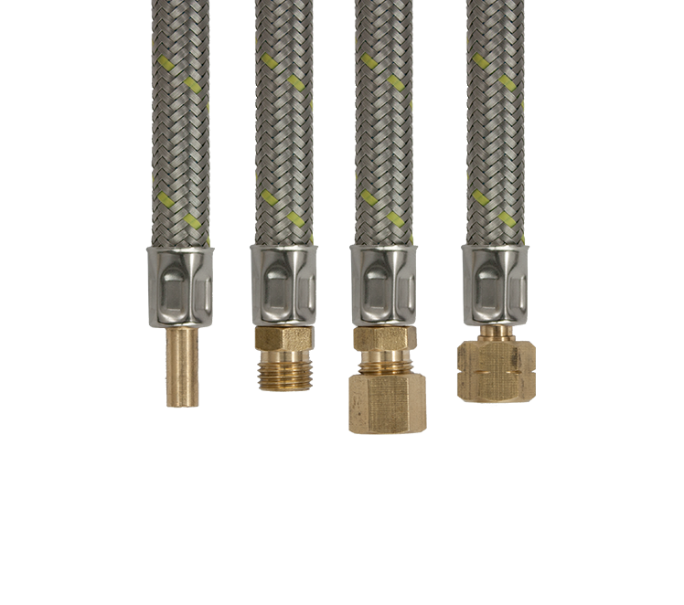 RVS flex verlengslang 40cm- 2 x 8mm knel