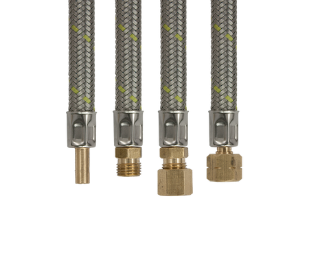 RVS fles verlengslang 120cm 8mm knel x 8mm glad