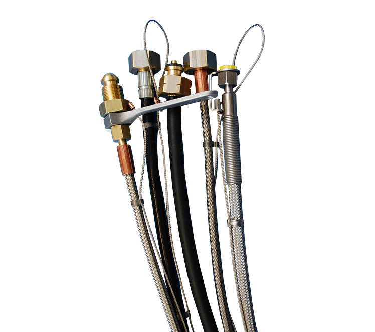Overvulslang waterstof 1mtr 21.8 l RVS/PTFE inclusief slangbreukkabel