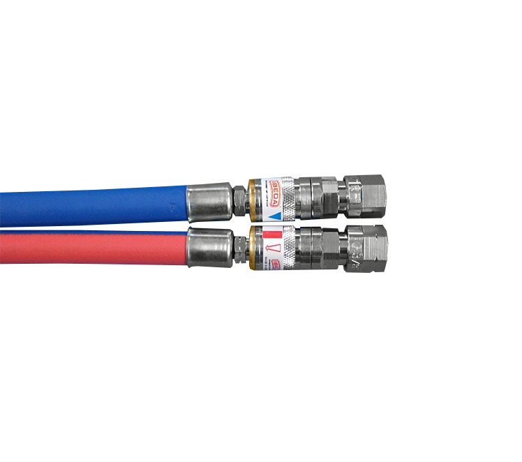 Slangset duo 1 mtr met snelkoppelingen AR opgeperst x wartel