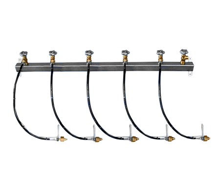 Batterijbalk 1 x 5 cilinders stikstof 300 bar hoofda. r