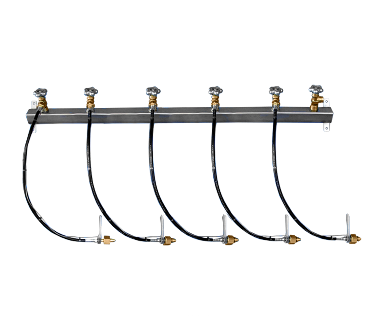Batterijbalk 1 x 5 cilinders stikstof 300 bar hoofda. r