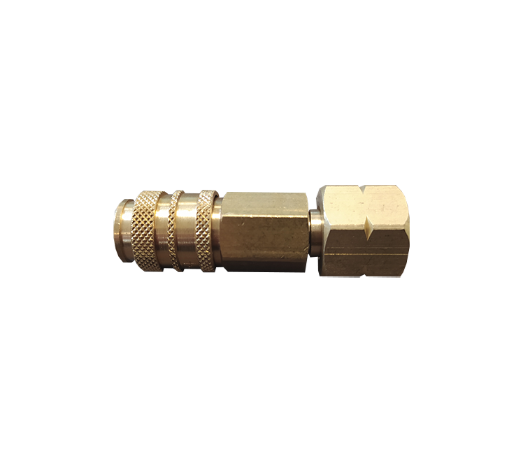 Propaan snelkoppeling messing 1/4"l inw. wartelend alleen vrouwtje