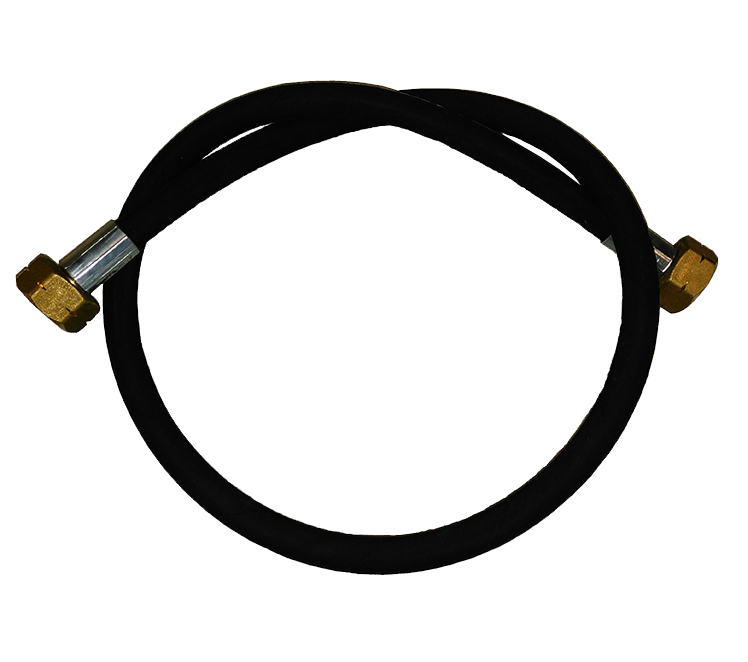 Hogedrukslang zwart 80cm 2x Shell wartel