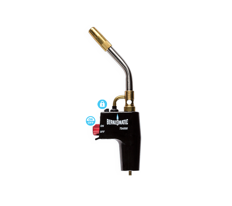 Soldeervoorstuk Propaan/Map-Pro met aan/uit piëzo knop + Lock functie en "Swirl" vlam - Bernzomatic TS4000