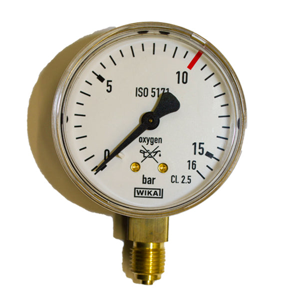 Manometer zuurstof 0-16 bar 63mm - Weldingshop